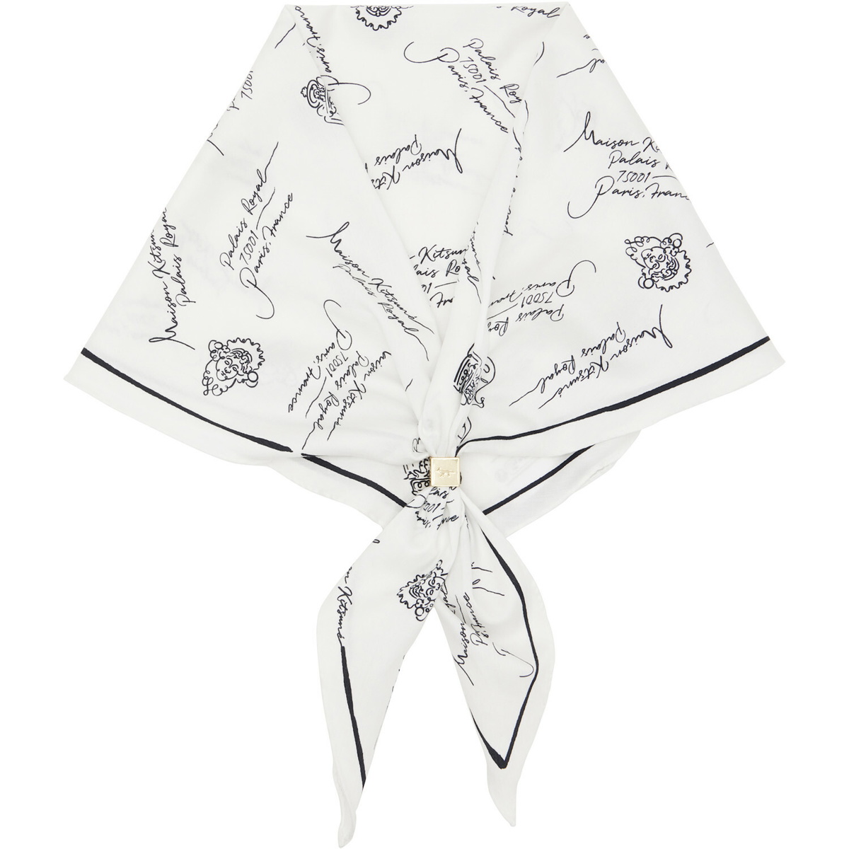 Maison Kitsuné White Poetic Paris Scarf
