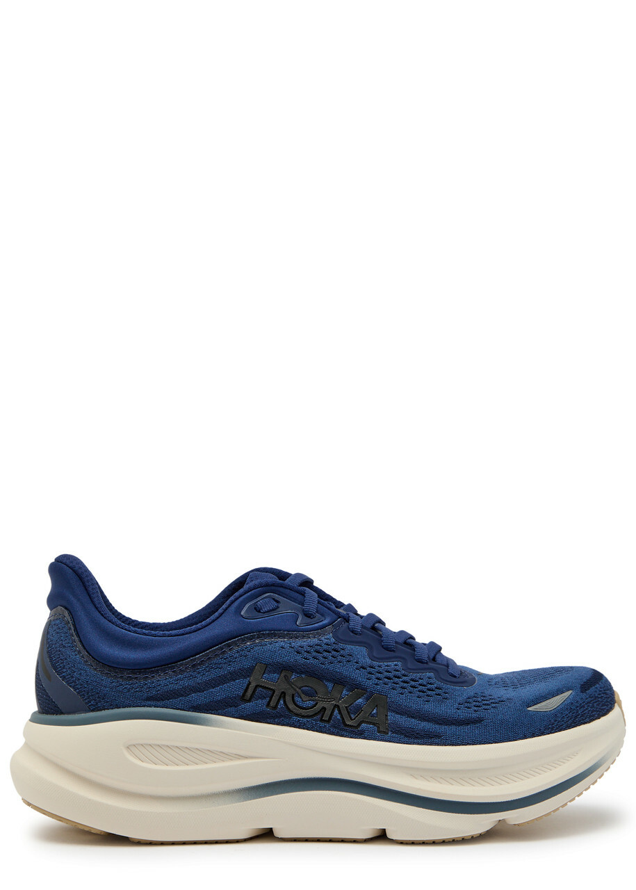 Hoka Bondi 9 Jacquard Mesh-knit Sneakers Navy