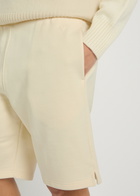 Ami Paris Logo-embossed Cotton Shorts Cream