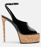 The Attico Ornella patent leather platform slingback pumps