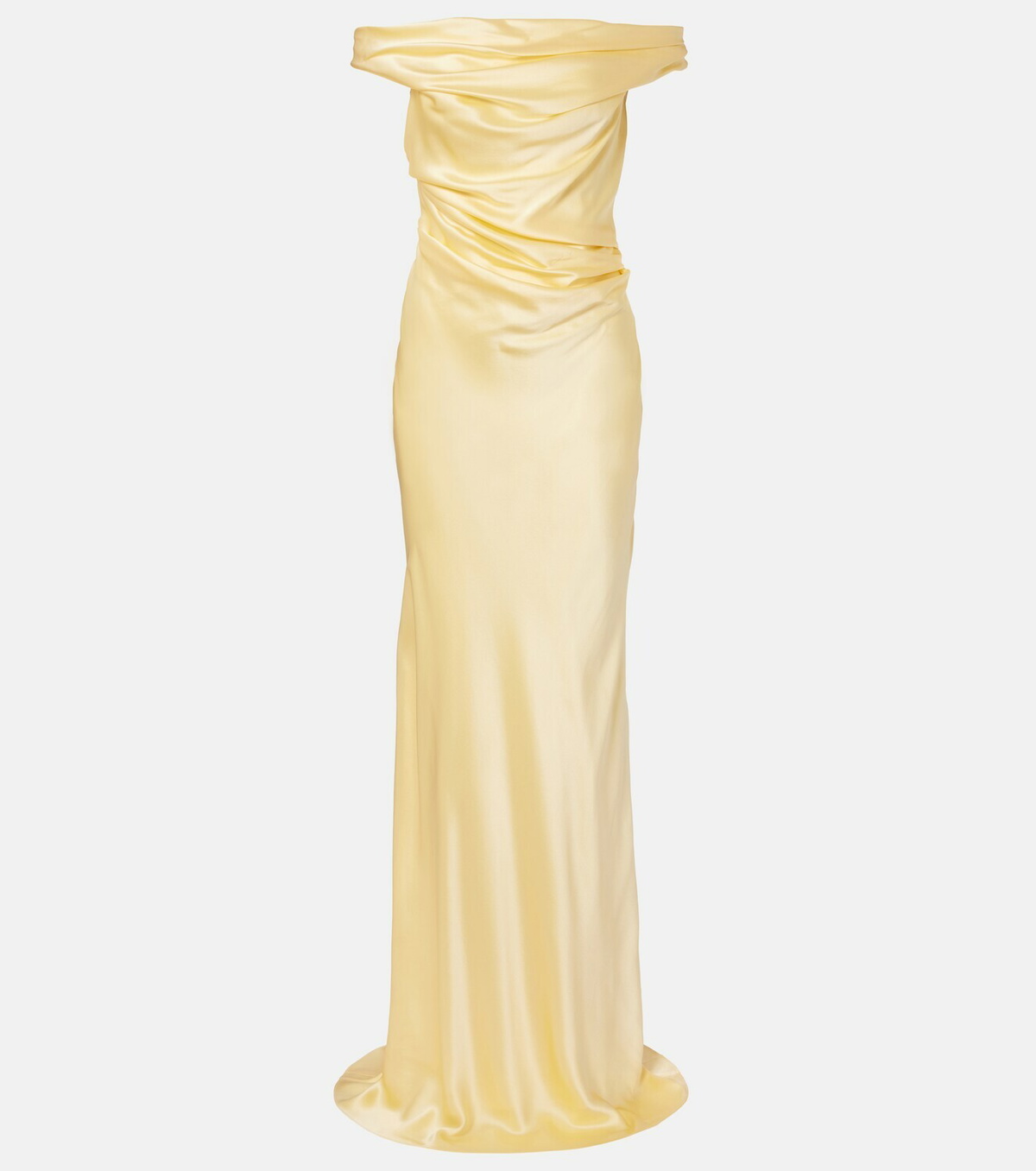 The Sei Bardot draped silk charmeuse gown