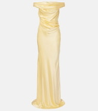 The Sei Bardot draped silk charmeuse gown