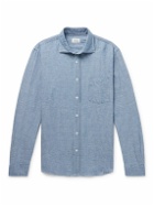 Hartford - Paul Pat Pinstriped Slub Cotton and Linen-Blend Shirt - Blue