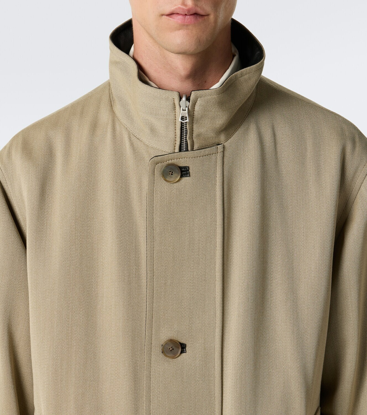 Auralee Reversible leather and wool jacket