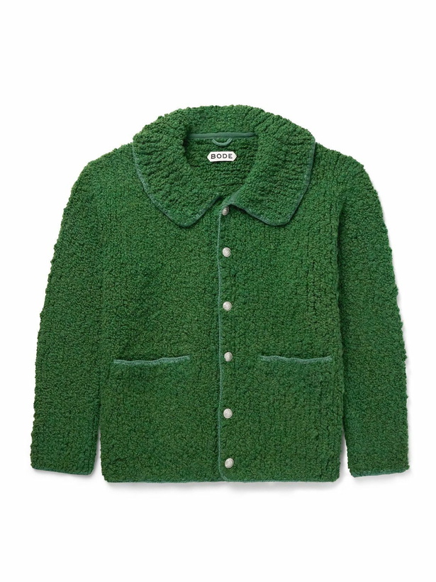 Photo: BODE - Moppet Wool-Bouclé Cardigan - Green