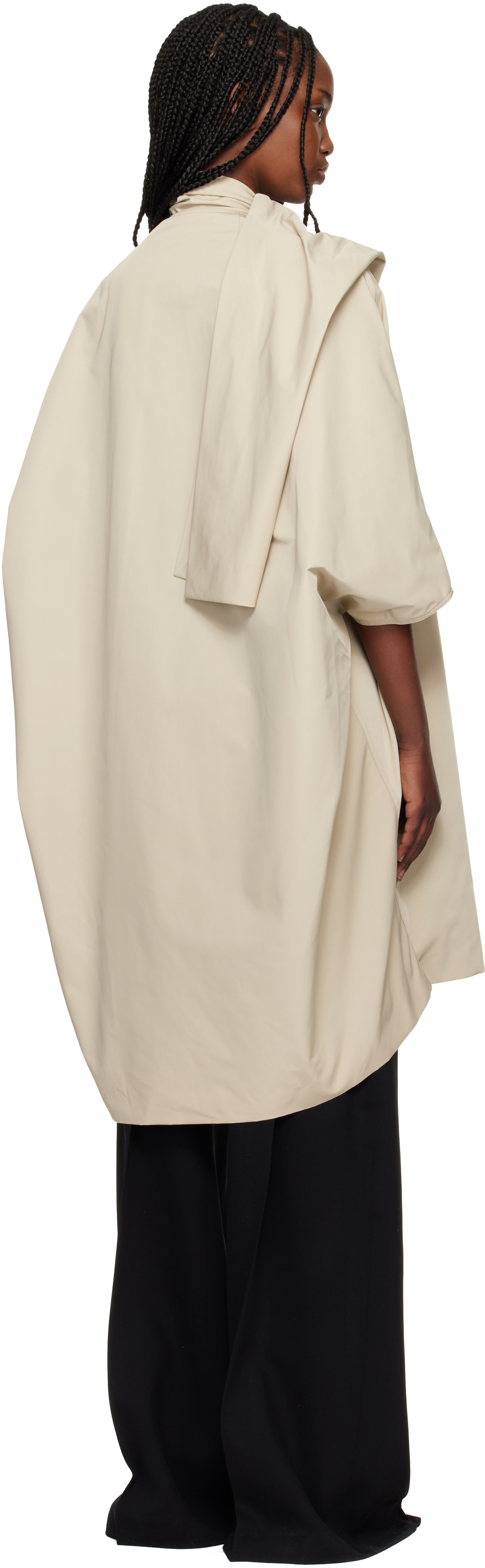 Rick Owens Off-White Temple Sail Biker Coat