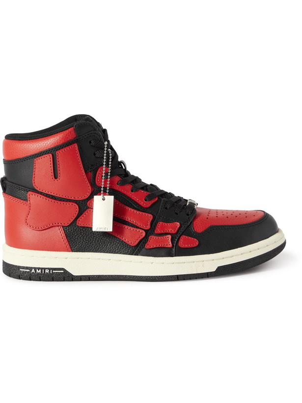 Photo: AMIRI - Skel-Top Colour-Block Leather High-Top Sneakers - Red