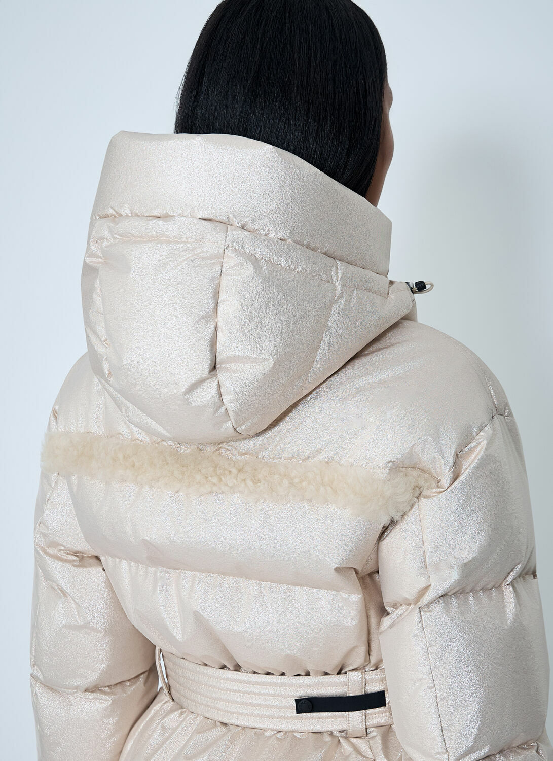 Moncler Grenoble Belted Down Jacket With Faux Fur Trim