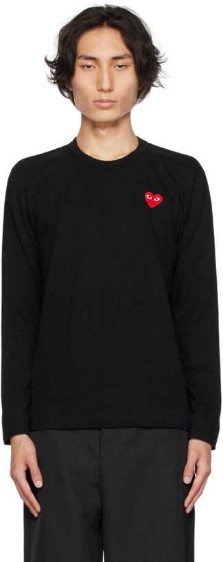 Photo: COMME des GARÇONS PLAY Black Heart Patch Long Sleeve T-Shirt
