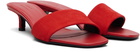 Loulou de Saison Red Sarafina Kitten Mule Heeled Sandals
