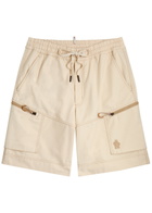 Moncler Grenoble Canvas Cargo Shorts Cream