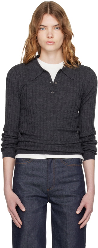 Photo: A.P.C. Gray Wool Polo