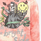 MARKET Men's Smiley Look At The Bright Side Hoody in Pink Tie Dye