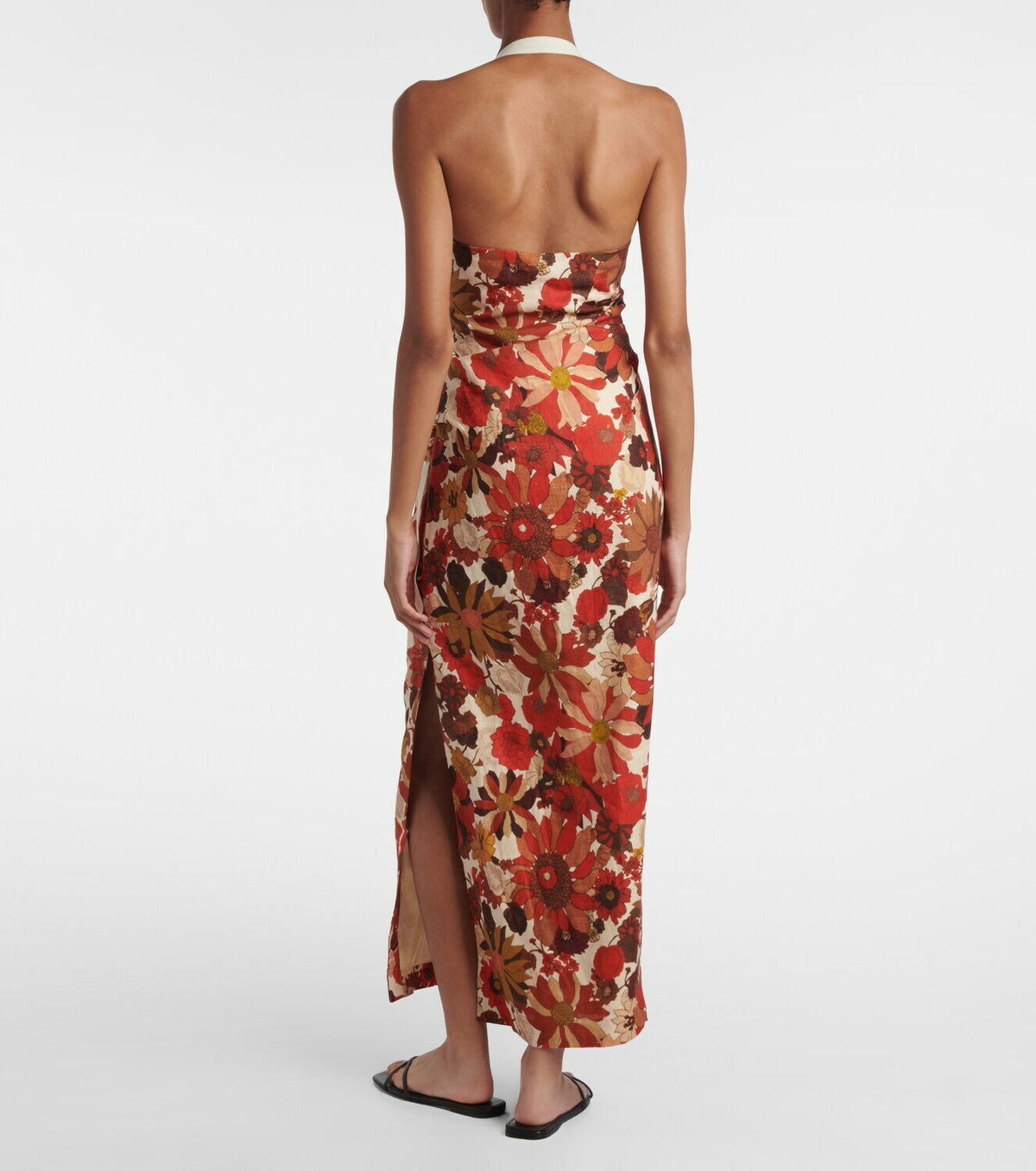 SIR Castella floral gathered linen maxi dress