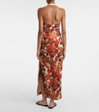 SIR Castella floral gathered linen maxi dress