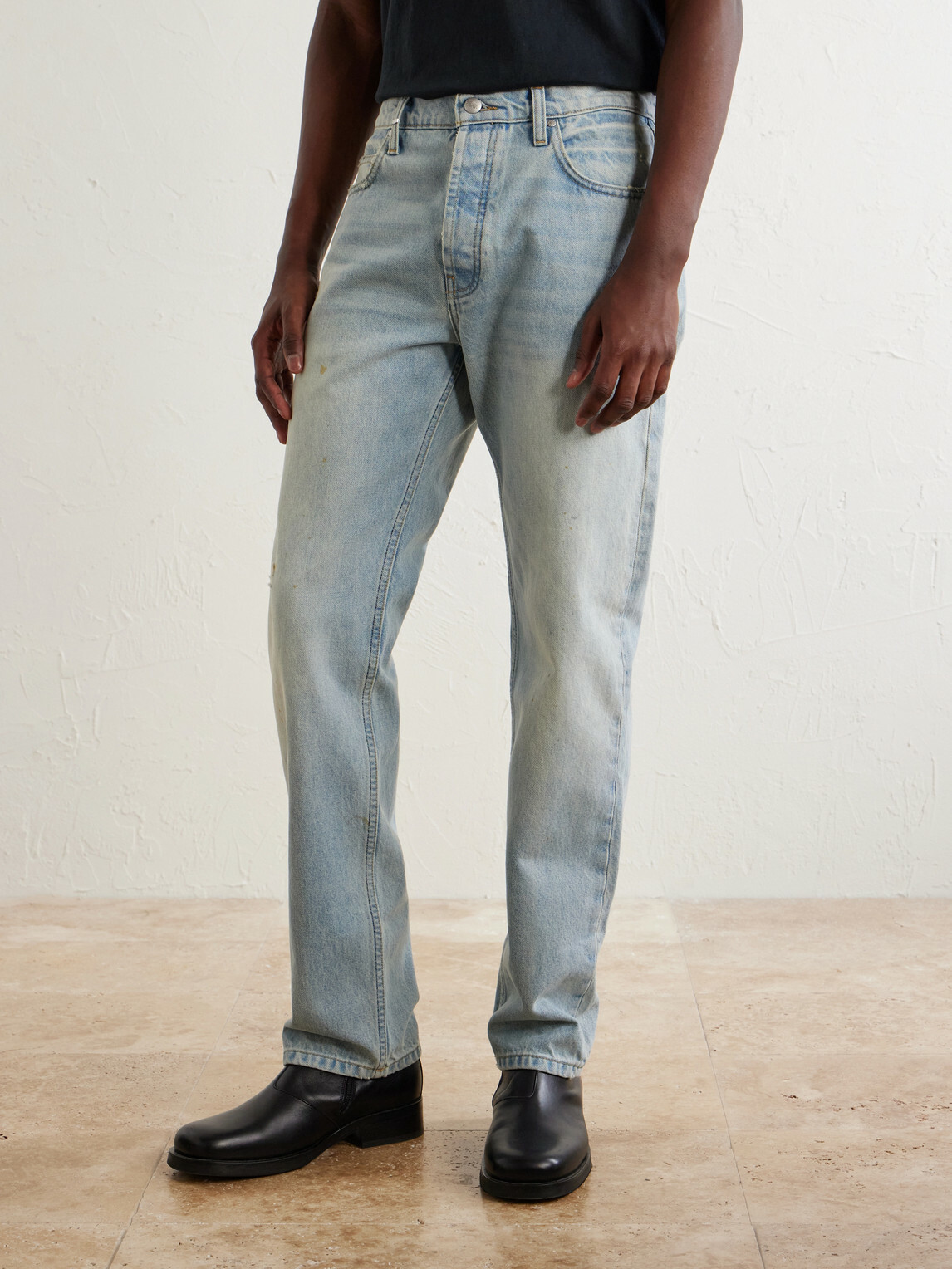 Cherry Los Angeles - Straight-Leg Distressed Jeans - Blue