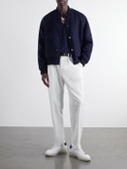 Canali - Tapered Pleated Cotton-Twill Trousers - Neutrals