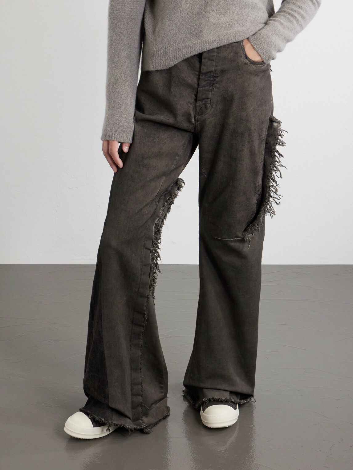 Rick Owens - Ramones Leather and Rubber Sneakers - Brown