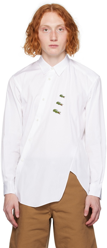 Photo: Comme des Garçons Shirt White Lacoste Edition Shirt