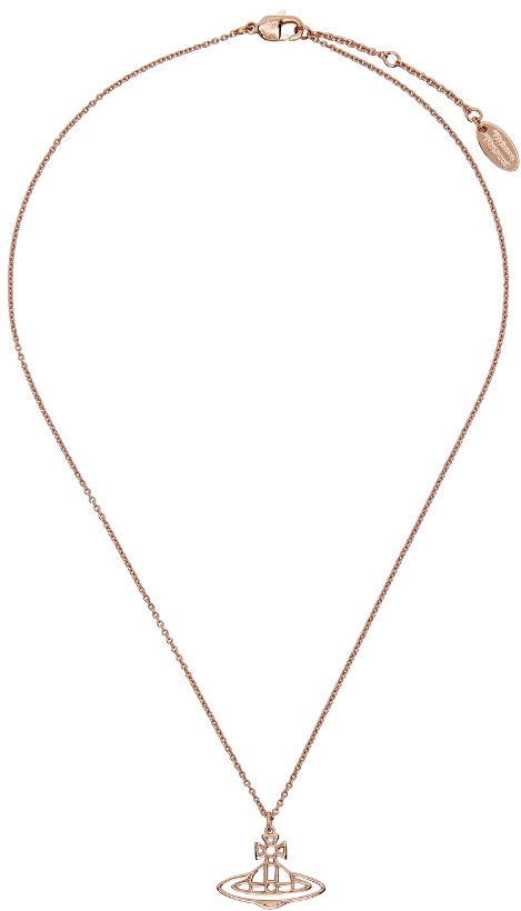 Photo: Vivienne Westwood Rose Gold Thin Lines Short Flat Orb Necklace