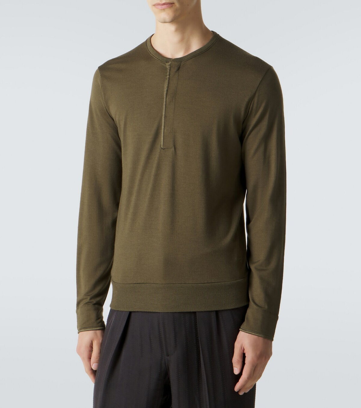 Tom Ford Wool, cashmere, and silk Henley shirt