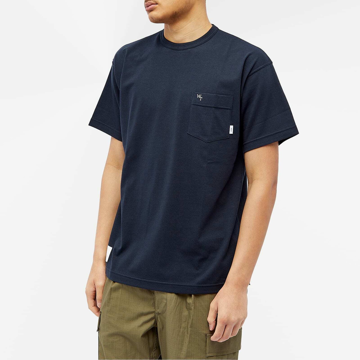再値下げしました！WTAPS Tシャツ ポケット付　M WTAPS Men's 23 Pocket Logo T-Shirt in Navy WTAPS