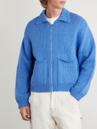 Cherry Los Angeles - Logo-Embroidered Cotton Zip-Up Cardigan - Blue