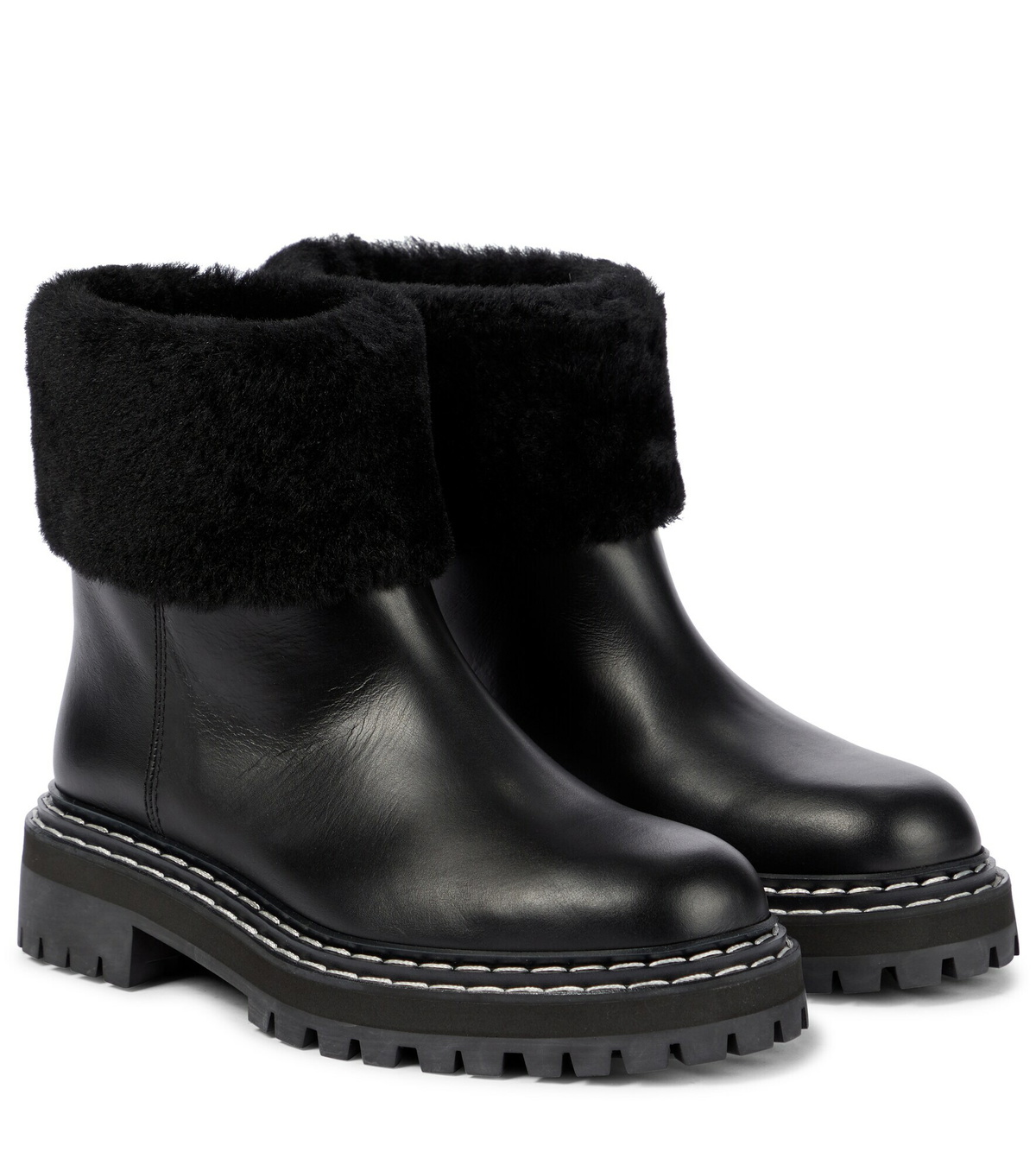 Proenza Schouler - Shearling-trimmed ankle boots Proenza Schouler