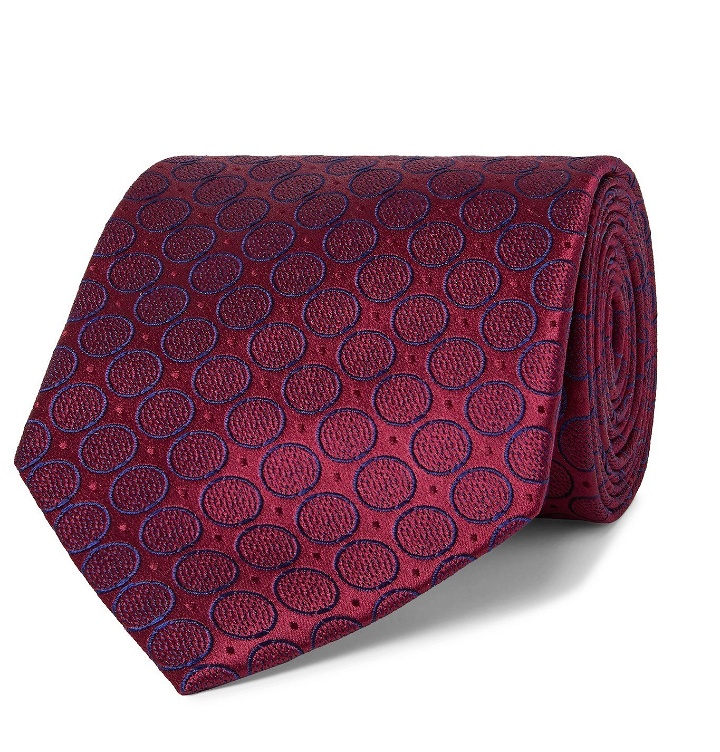 Photo: Charvet - 8.5cm Silk-Jacquard Tie - Burgundy