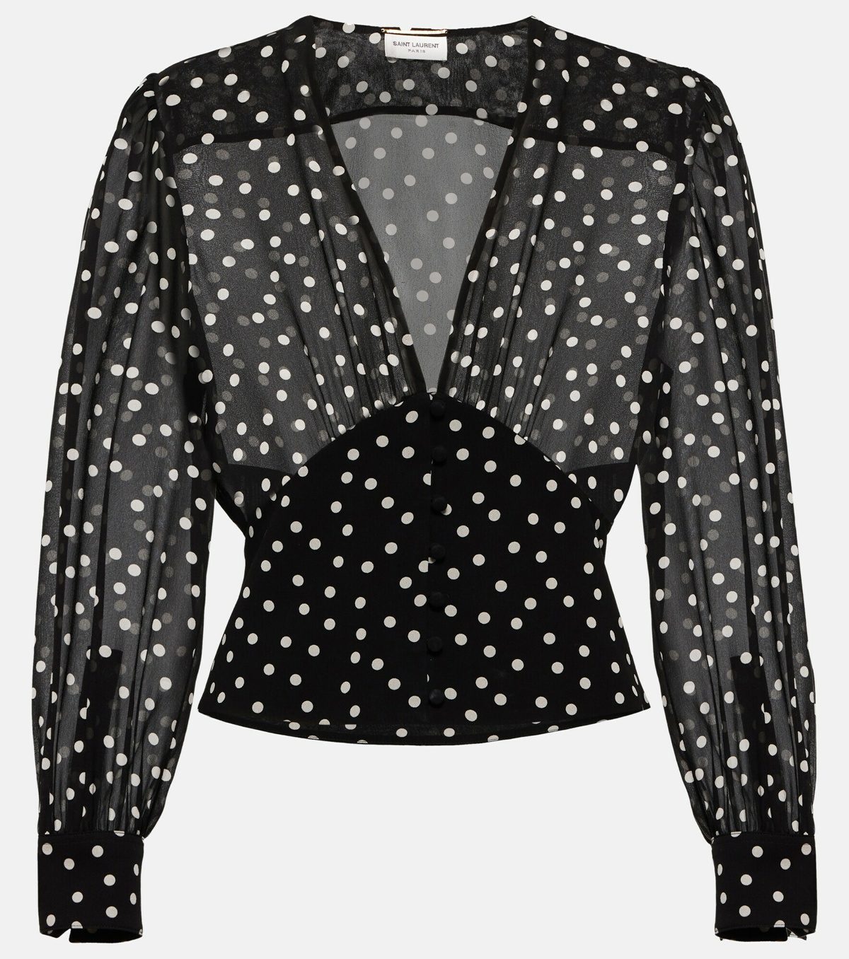 Saint Laurent - Polka-dot silk georgette blouse Saint Laurent