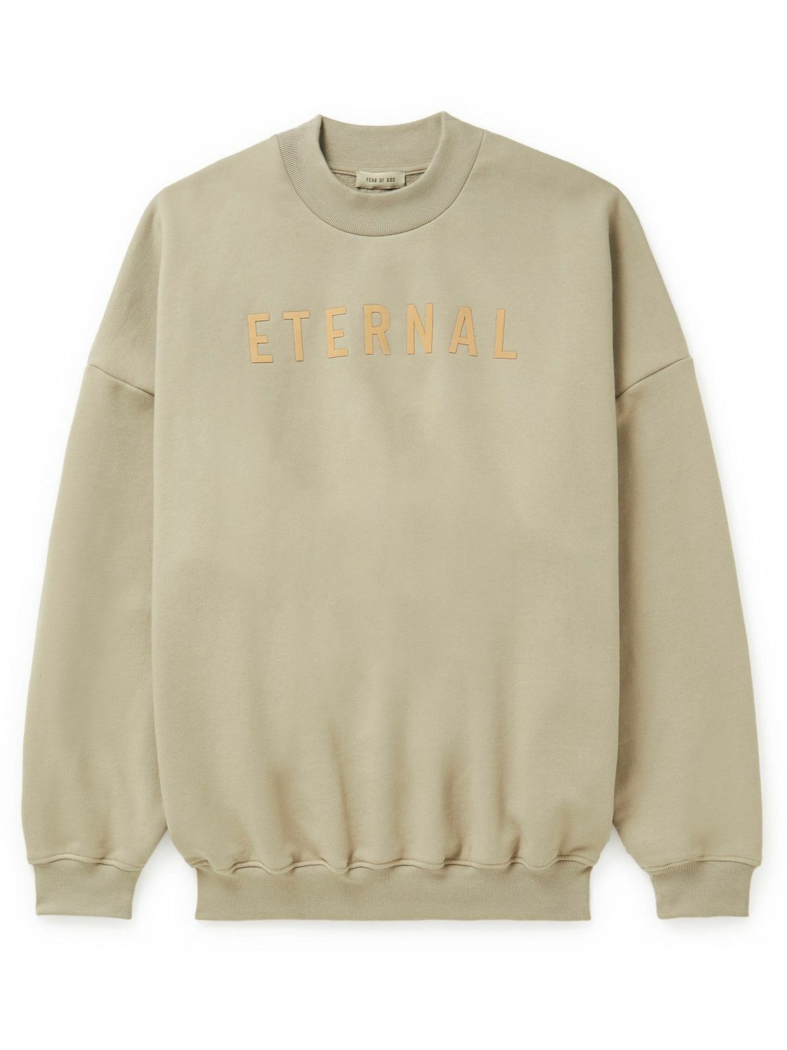 Fear of God - Eternal Logo-Flocked Cotton-Jersey Sweatshirt - Neutrals ...