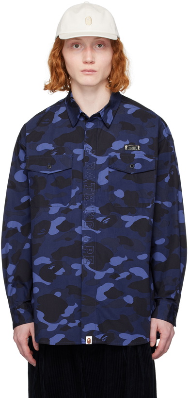 Photo: BAPE Blue Color Camo CPO Shirt