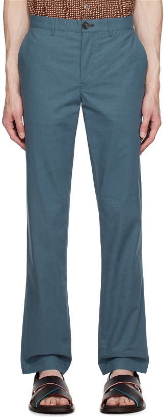 Photo: PS by Paul Smith Blue Micro Check Trousers