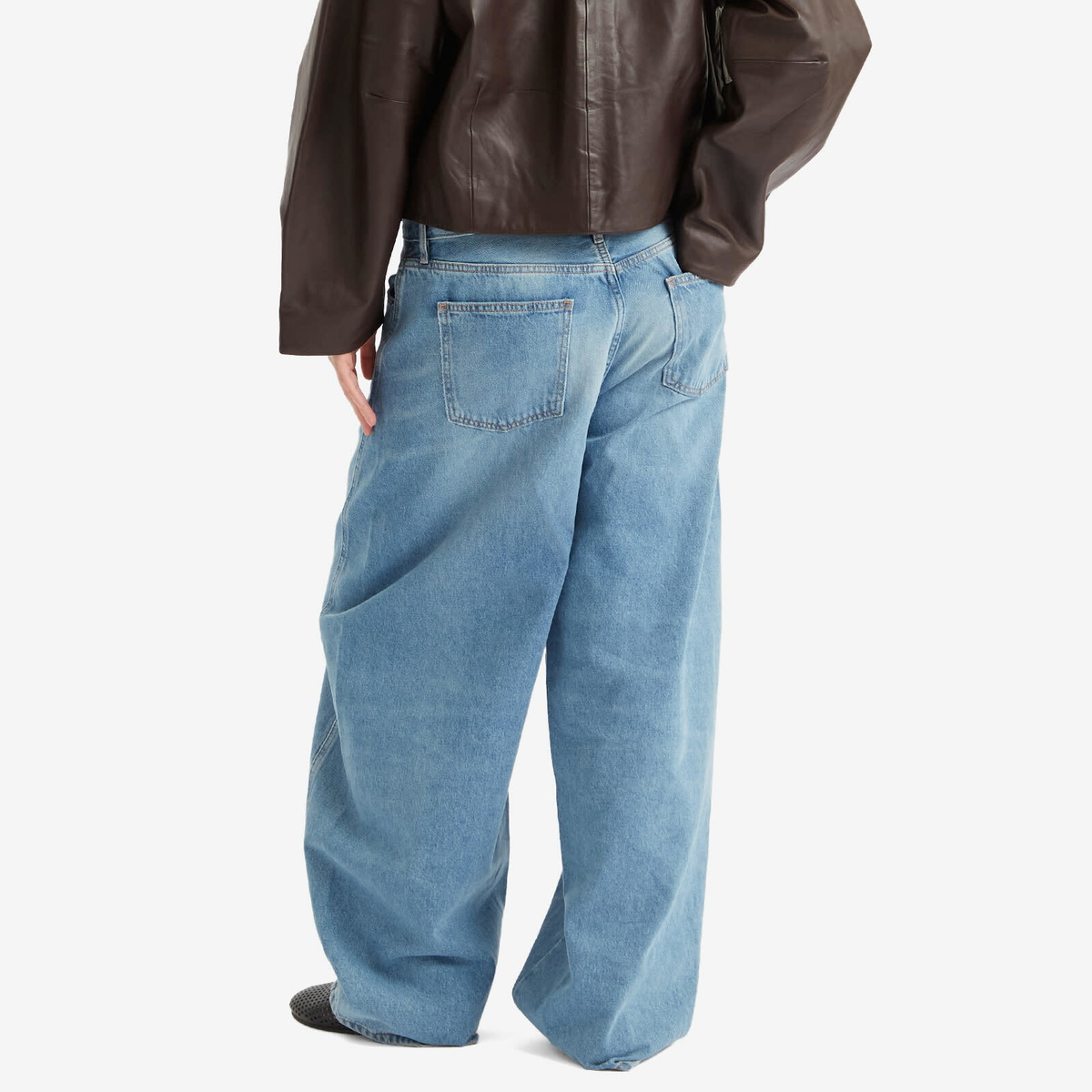 ST. Agni Women's Mid Rise Balloon Jeans in 90S Blue