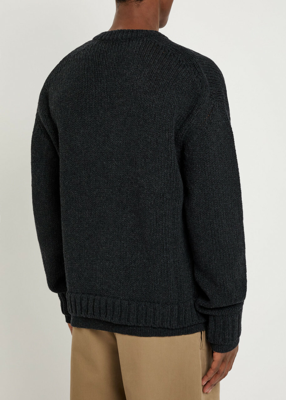 Our Legacy False Layered-effect Merino Wool Jumper Charcoal