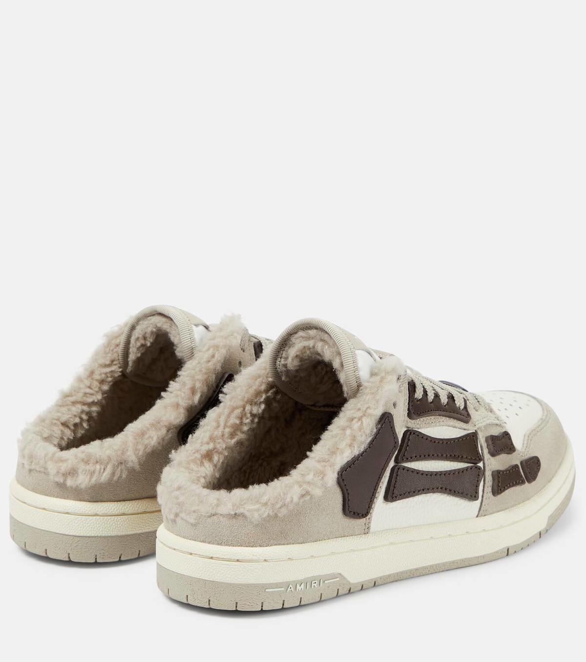 Amiri Skel Top shearling-trimmed leather sneakers Amiri