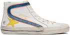Golden Goose White & Blue Slide Classic Sneakers