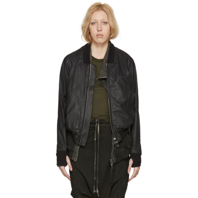 ジャケット・アウター Boris Bidjan Saberi j33 flight bomber XS Boris Bidjan Saberi Black Oil Washed Bomber Jacket Boris Bidjan Saberi