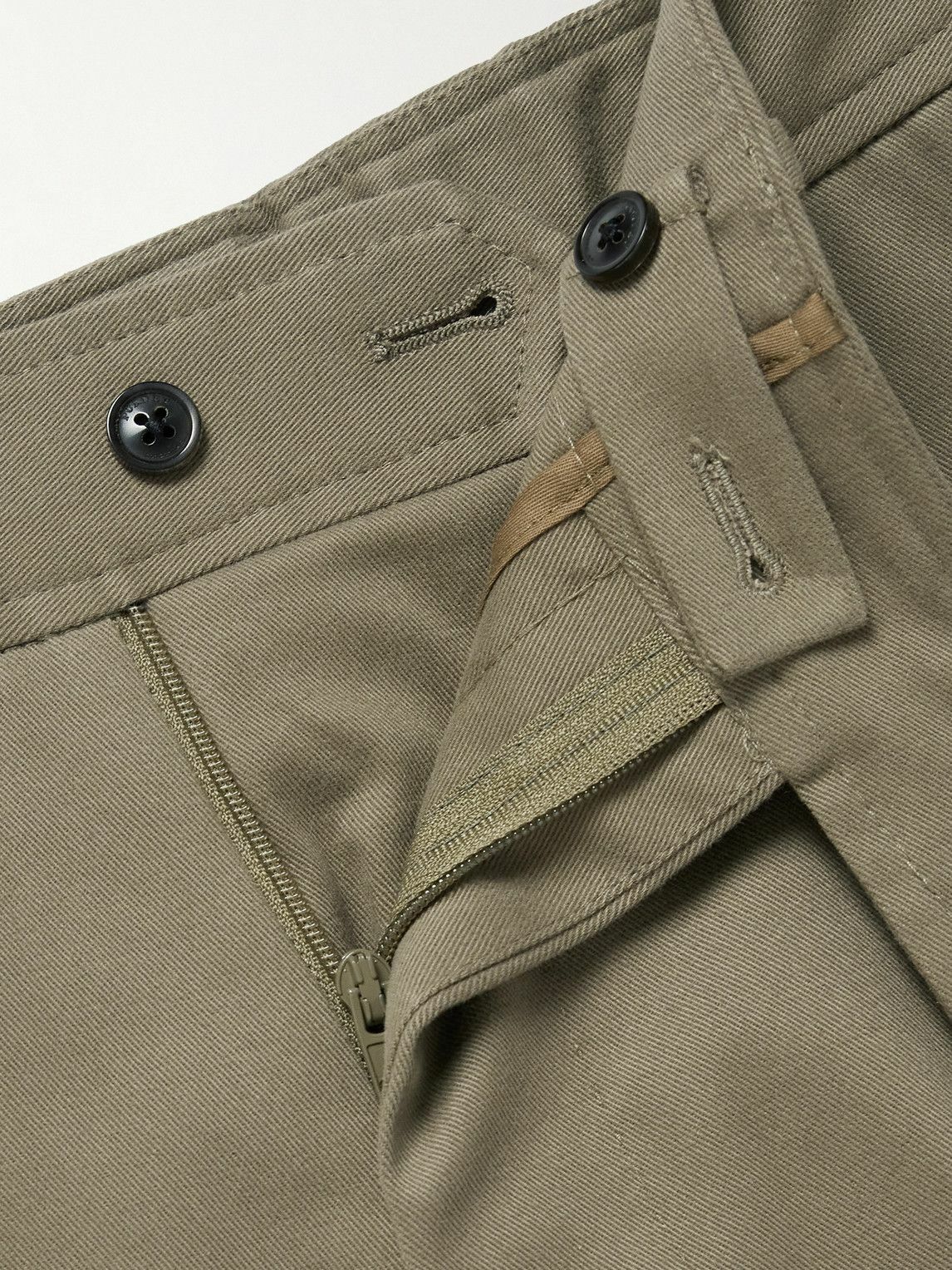 Purdey - Straight-Leg Cotton-Blend Twill Trousers - Brown