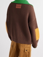 JW Anderson - Patchwork Ribbed Cotton-Blend Cardigan