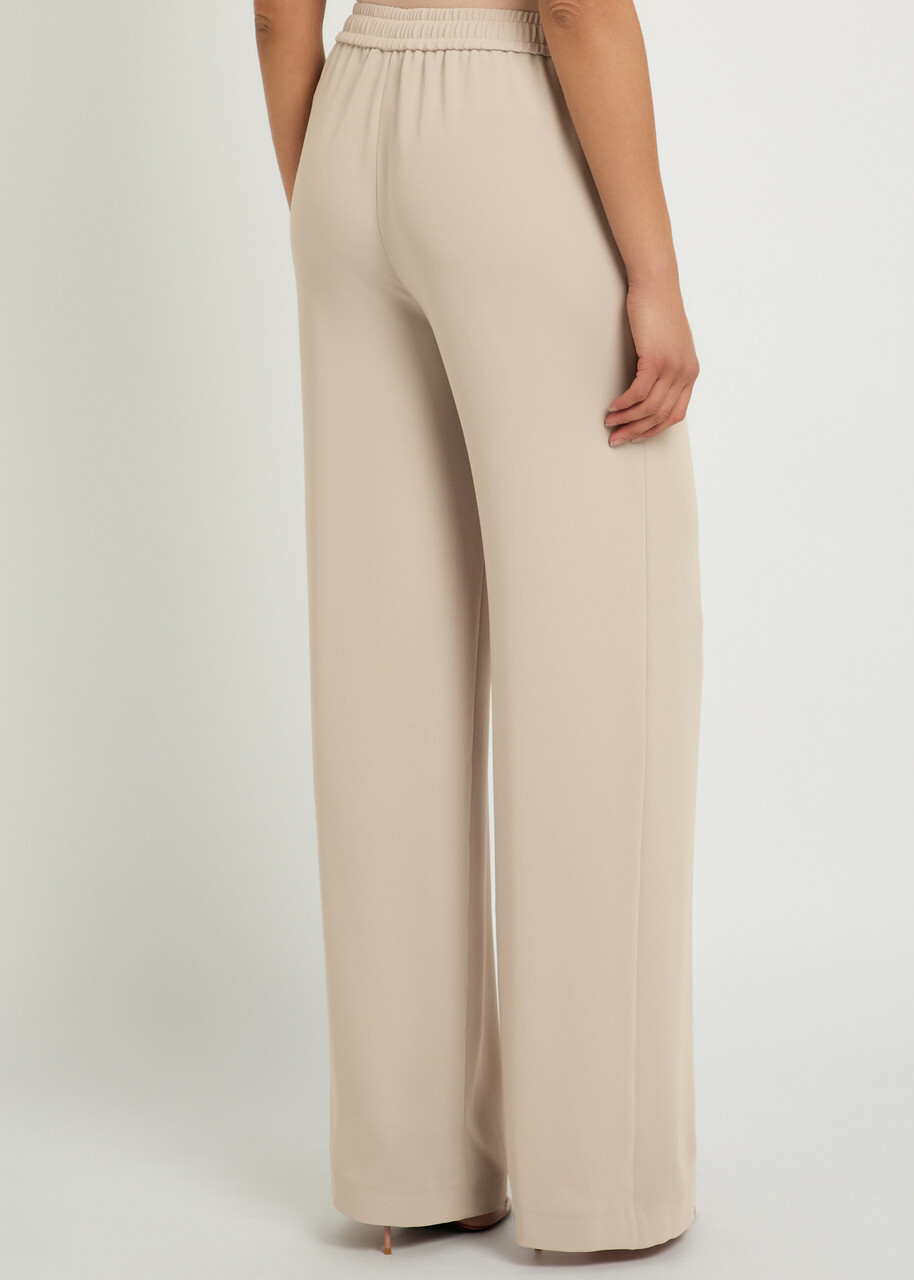 Herno Wide-leg Satin-crepe Trousers Cream