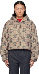 KUSIKOHC Beige Pattern Anorak Windbreaker Jacket