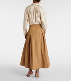 'S Max Mara Pleated cotton poplin maxi skirt