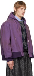 NEEDLES Purple Zipped Work Hoodie