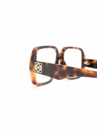LOEWE EYEWEAR Brown Anagram Square-Frame Glasses