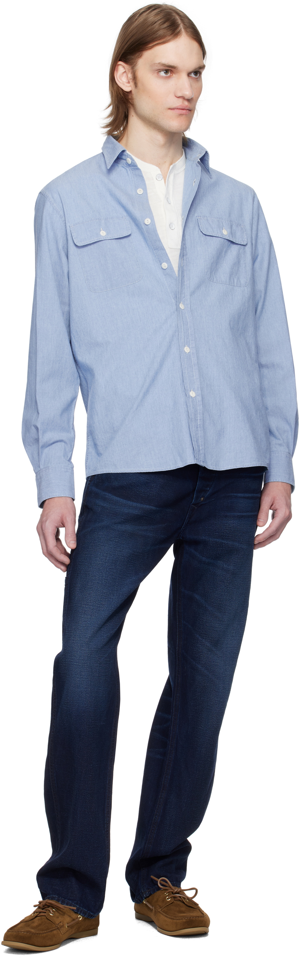 Ralph Lauren Purple Label Indigo Washed Chambray Shirt