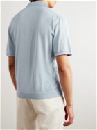 Loro Piana - Silk and Cashmere-Blend Polo Shirt - Blue