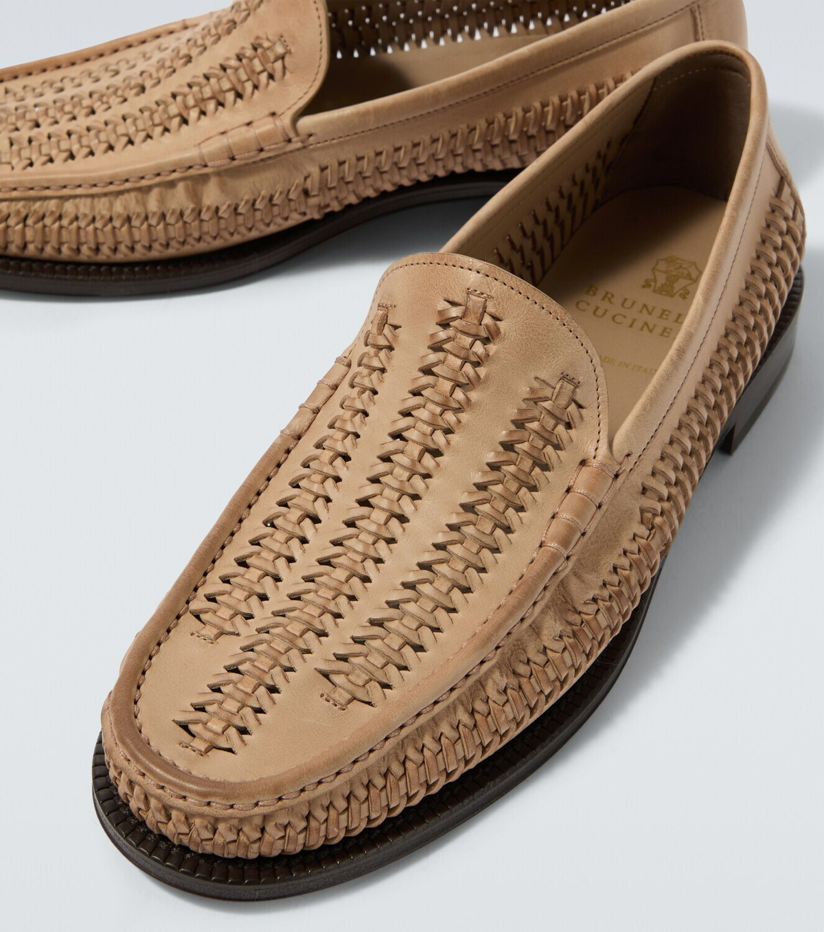Brunello Cucinelli Woven leather loafers