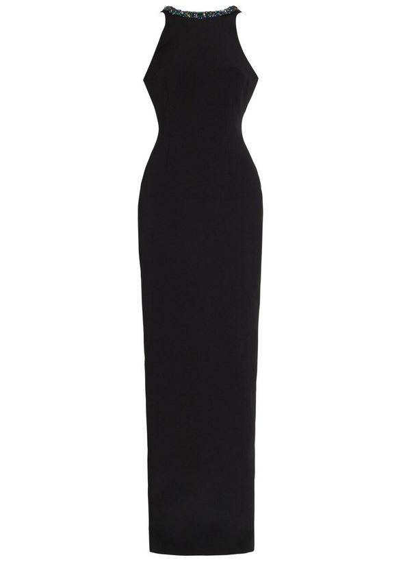 Photo: Balmain Crystal-embellished Crepe Gown Black