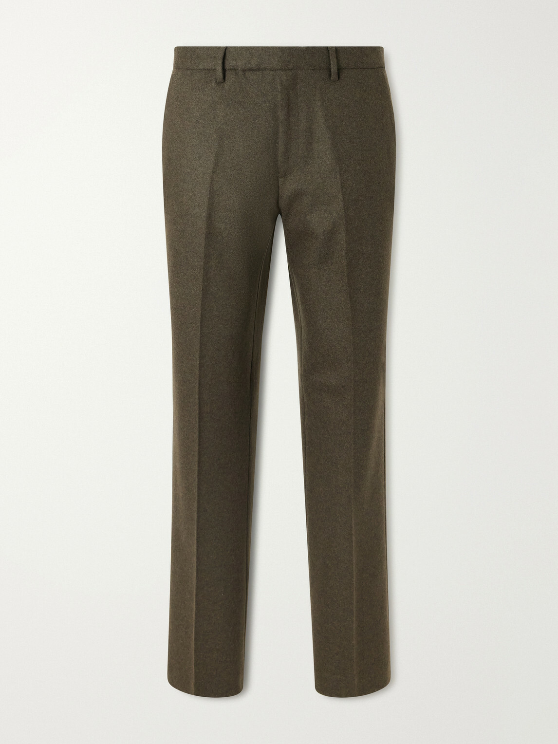 Sunspel - Straight-Leg Wool Brushed Trousers - Green